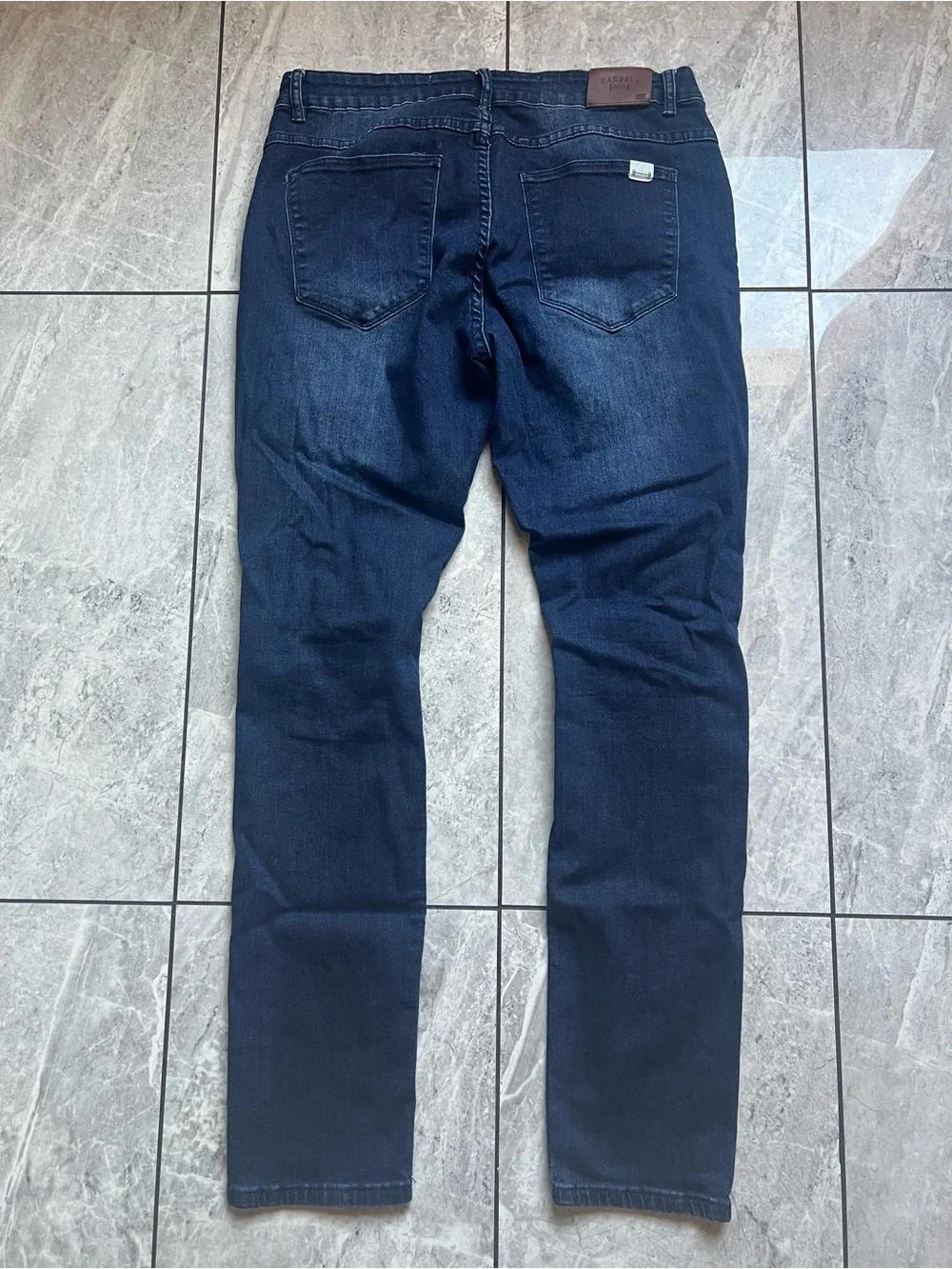 Barbell Apparel Mens Jeans Sz 36 Straight Leg Stretch USA MADE Denim Distressed